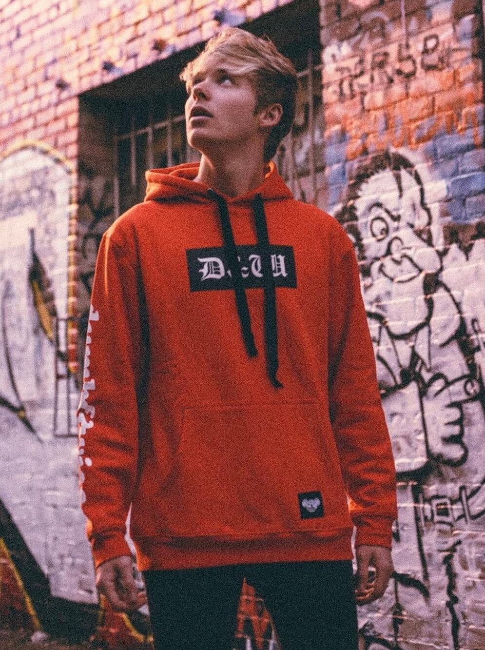Sam Goldbach Red Dumb & Wise Hoodie Medium Pullover Sweatshirt Streetwear